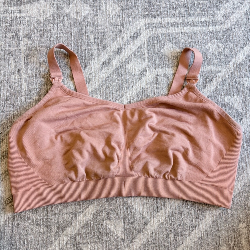 knix Dusty Rose Wireless Bralette breastfeeding nursing snap clip bra
